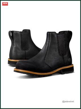 Women's Chelsea Work Boots - Water Resistant Leather, Slip-Resistant, Cushioned